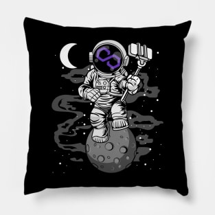 Astronaut Selfie Polygon Matic Coin To The Moon Crypto Token Cryptocurrency Wallet Birthday Gift For Men Women Kids Pillow