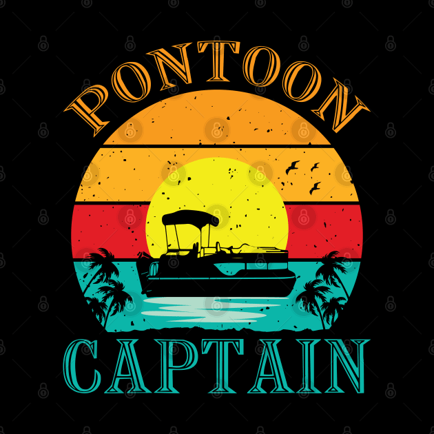 Vintage Style Pontoon Captain Funny Pontoon Boat Lovers by Sowrav