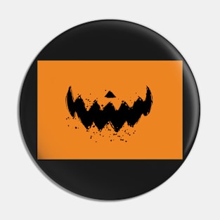 Orange Jack O' Lantern, Pumpkin Mouth Mask, Face Covering Pin