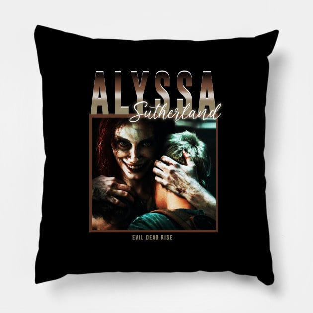 Alyssa Sutherland Vintage - evil dead rise Pillow by xalauras studio