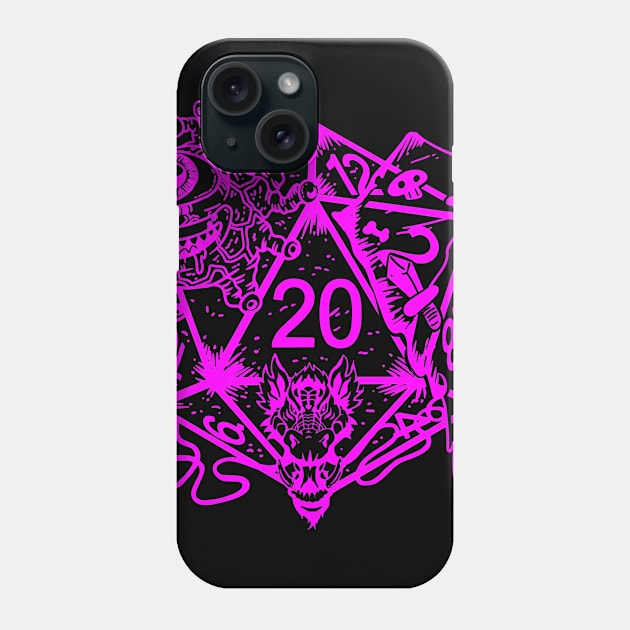 Female Tabletop Gift Print Womens Fantasy D20 RPG Dice Art Print Phone Case by Linco