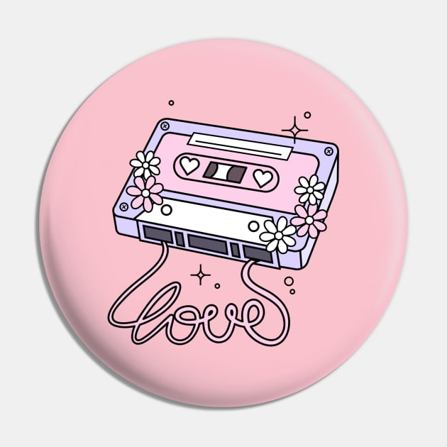 Music Lover's Cassette Pin by TeaTimeTees