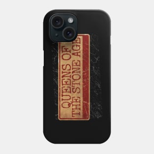 Aliska, text red gold retro Queens of the Stone Age red Phone Case