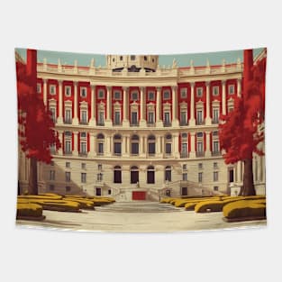 Palacio Real Madrid Spain Travel Tourism Retro Vintage Tapestry