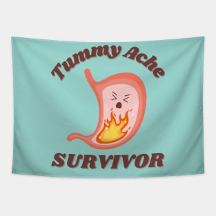 Tummy Ache Survivor Cute Kawaii Tapestry