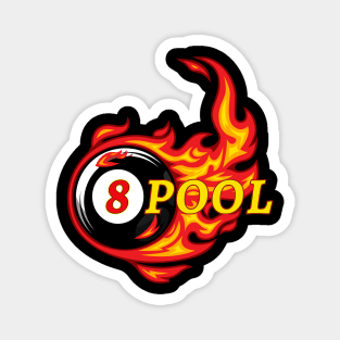 8 Ball 8 Pool Fire Billiards Magnet