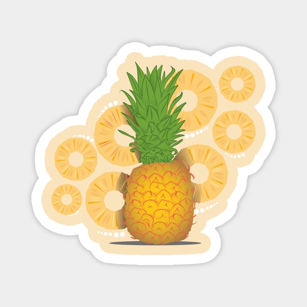 Pineapple and Slices Magnet by HarlinDesign