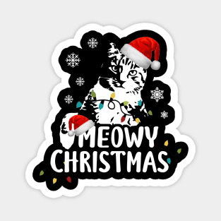 Funny Santa Claus Cat Meowy Christmas Magnet