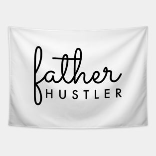 Father Hustler Black Typography Tapestry