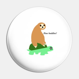 Sloth riding a tortoise! Pin