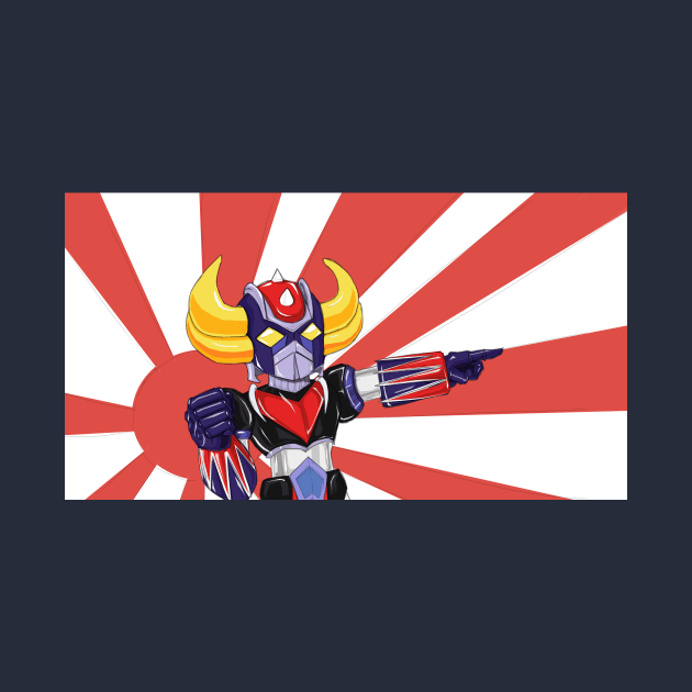 Bobblehead Grendizer on the rising sun ! by Kornichon