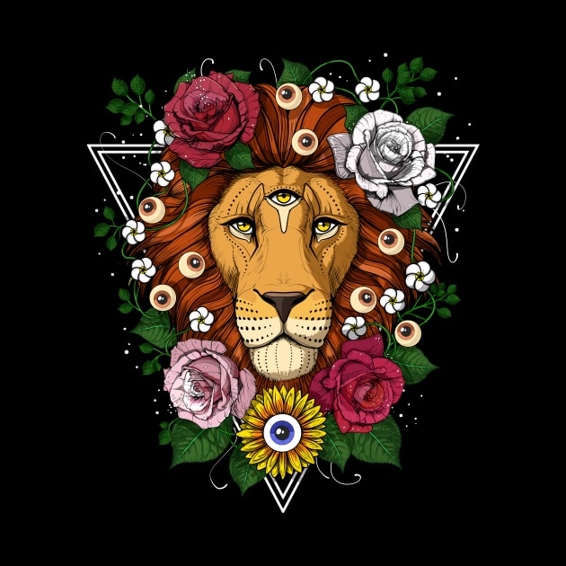 Psychedelic Lion by underheaven