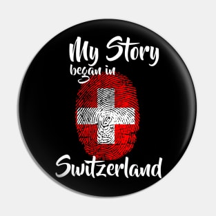 Switzerland Flag Fingerprint My Story DNA Swiss Pin