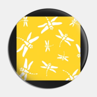 Dragonfly Pattern on Yellow Background Pin