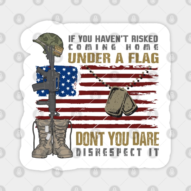 Patriotic Do not Disrespect the Flag Magnet by IconicTee