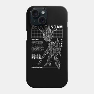 ZETA GUNDAM MSZ-006 BLACK WHITE STREETWEAR SHIRT Phone Case