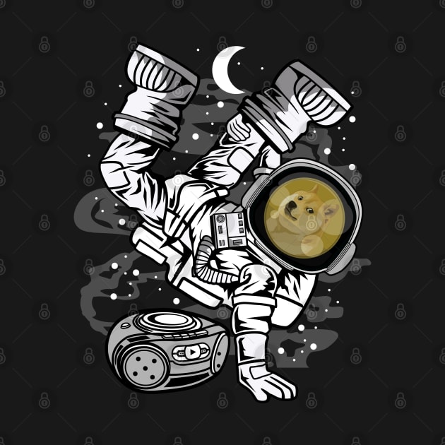 Hiphop Astronaut Dogecoin DOGE Coin To The Moon Crypto Token Cryptocurrency Wallet Birthday Gift For Men Women Kids by Thingking About