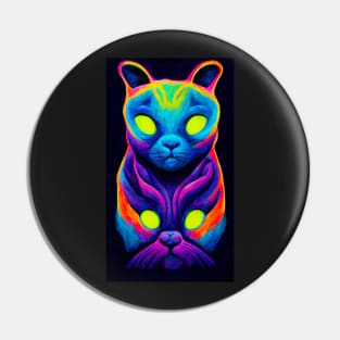 Trippy Psychedelic Cat Pin