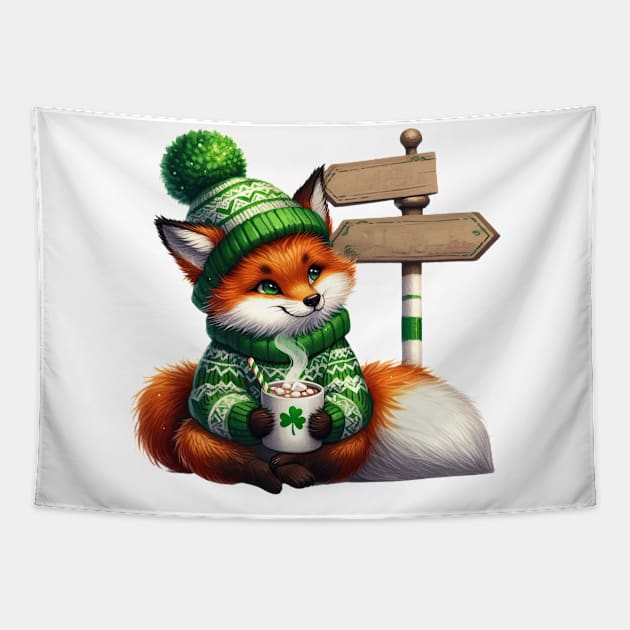 St Patricks Fox Tapestry by Chromatic Fusion Studio