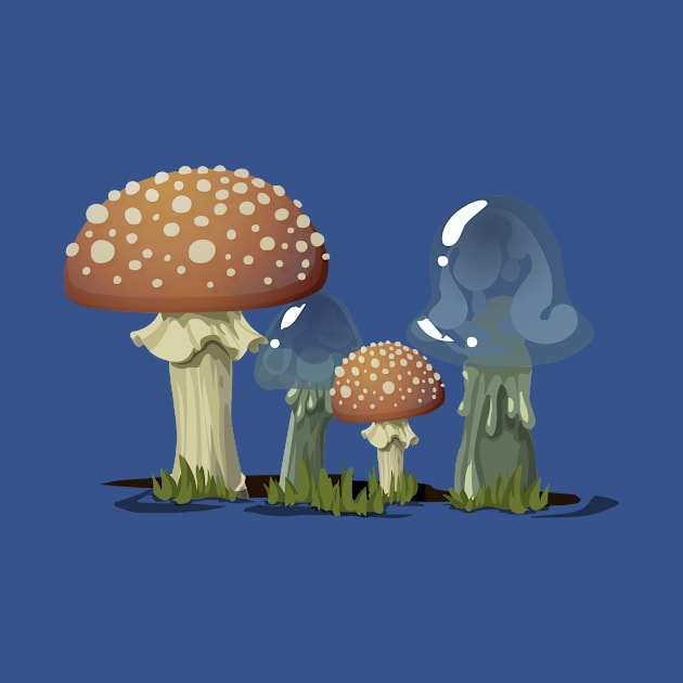 The Two Couple Mushrooms by LineXpressions