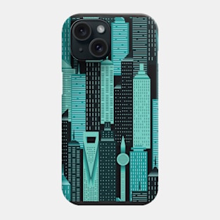 Night time city skyline pattern Phone Case