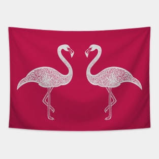 Flamingos in Love - fun and beautiful bird design Tapestry