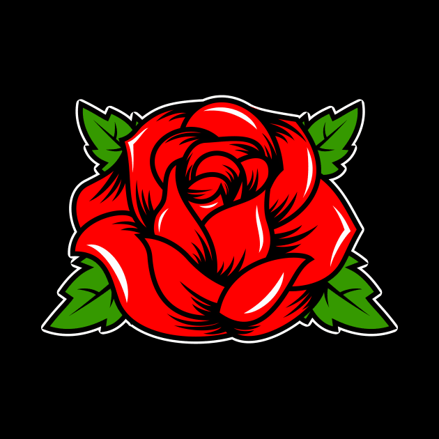 Red Rose by Johnitees