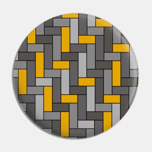 Geometric Tiles in Grey and Mustard Yellow Pin