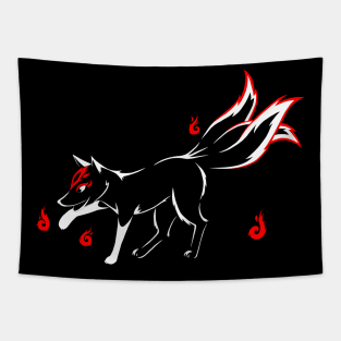 Kitsune (white and red) Tapestry