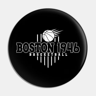Vintage Pattern Boston Sports Proud Name Classic Pin