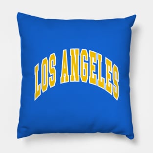 Los Angeles - Block Arch - Blue Gold/White Pillow