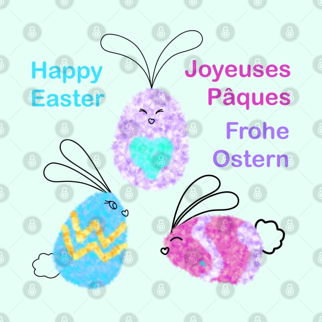 Easter Greetings Egg-Bunnies by chowlet