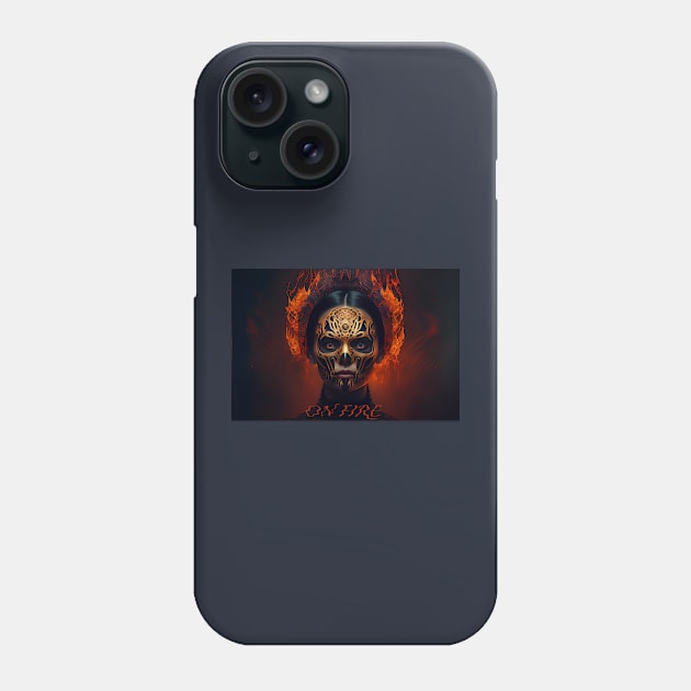 Catrina La Calavera - On Fire Phone Case by baseCompass