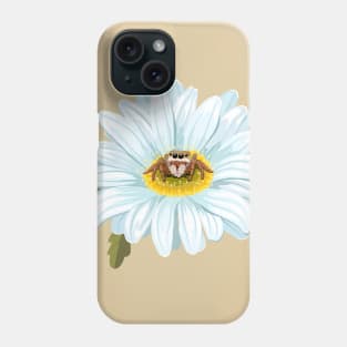 Jumping spider on the gerbera flower Phone Case