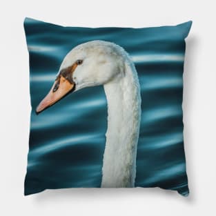 Silk Waves Swan Photograph Pillow