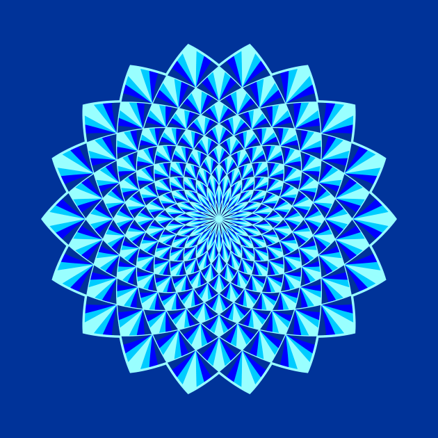 Blue Mandala with 3D Effect by MandalaSoul