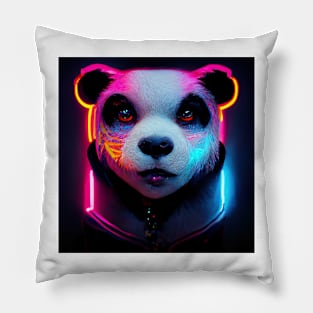 Neon Panda bear #1 Pillow