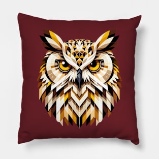 Abstract Geometric Owl - Color Design Pillow