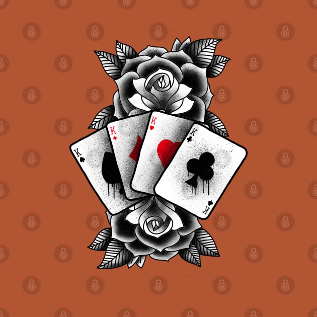 Playing cards and roses by MEJIKU