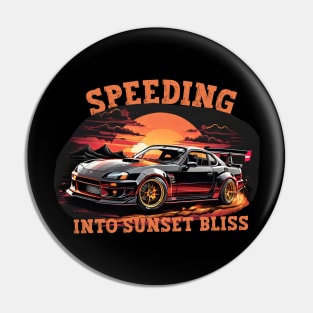 Speeding Into Sunset Bliss Car Pin