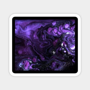 Violet and Platinum Abstract Art Magnet