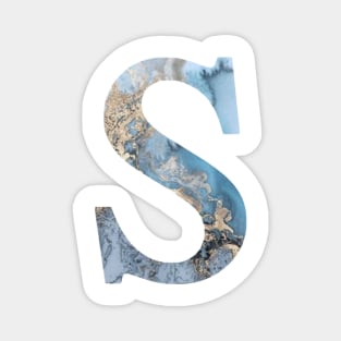 The Letter S Blue and Gold Metallic Magnet