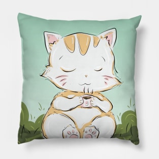 coffee cat design Pillow