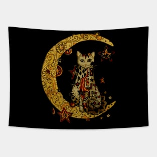 cat and moon Tapestry