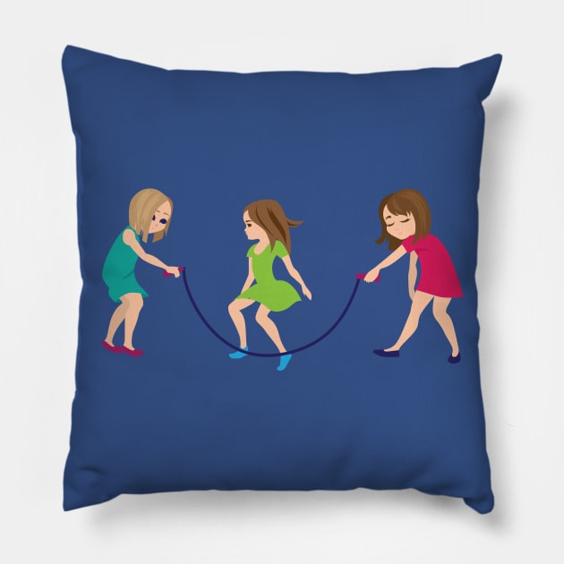 Kids jumping rope Pillow by holidaystore