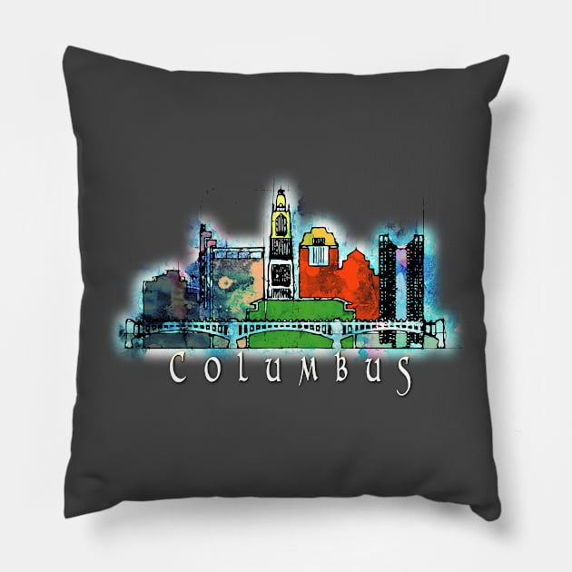 Columbus, Ohio Pillow by DimDom