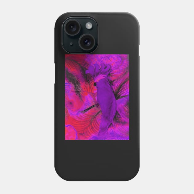 VIBRANT PURPLE RED CORAL PARROT COCKATOO POSTER PALM TROPICAL PRINT Phone Case by jacquline8689