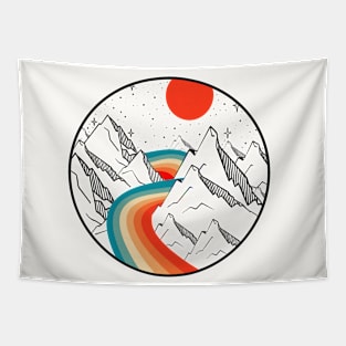 Retro Landscape Tapestry