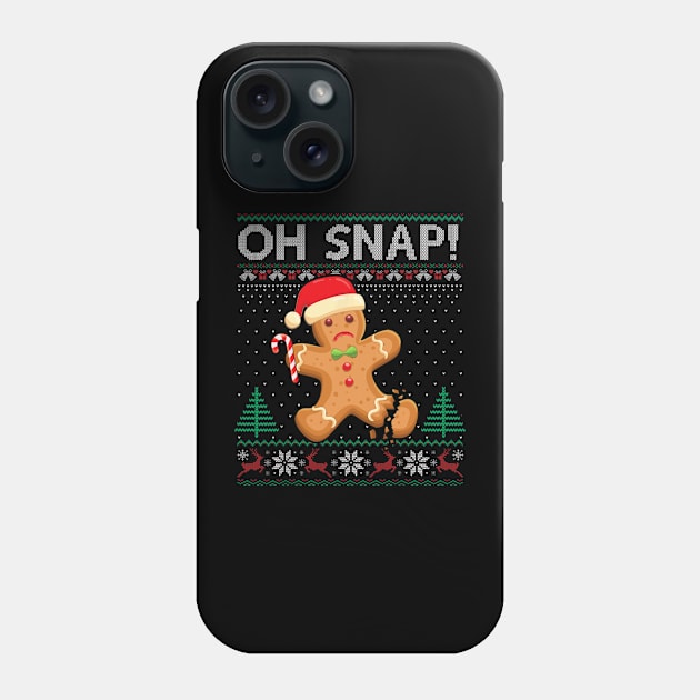 Gingerbread Man Cookie Ugly Sweater Oh Snap Christmas Phone Case by rivkazachariah