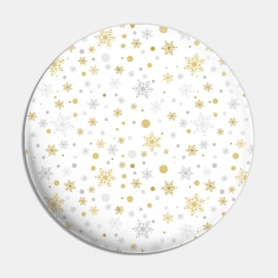 Snowflakes in gold and silver Pin